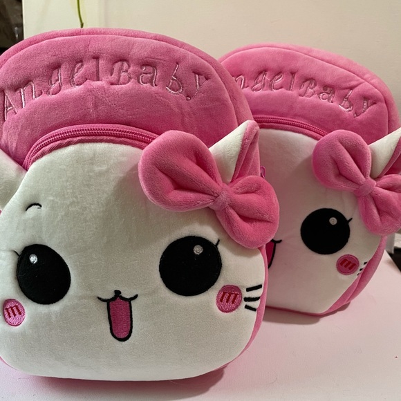 NWT PINK PLUSH GIRLS BACKPACK double zip kitty 10'x10'x3'inch. Excellent quality - Picture 9 of 17